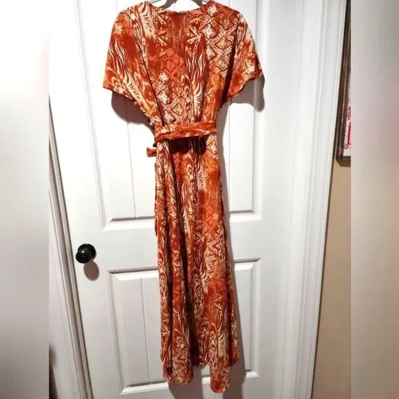 Versona Animal Aztec Faux Wrap Maxi Dress | Size Small - Picture 6 of 9
